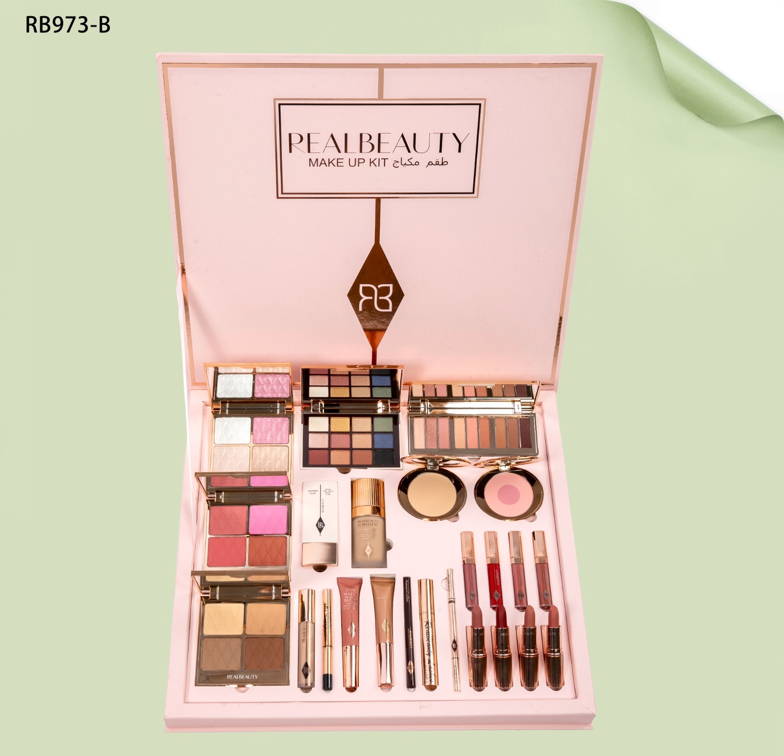 طقم مكياج ريل بيوتي وردي بديل شارلوت RB973-B