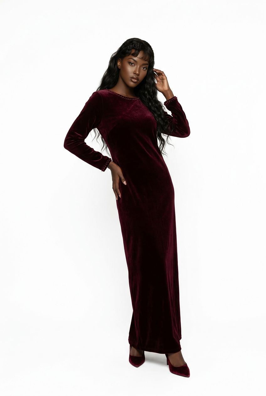 Maroon moonlight Dress