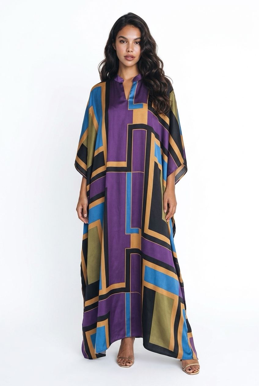 Multicolor Luxe Silk Dress