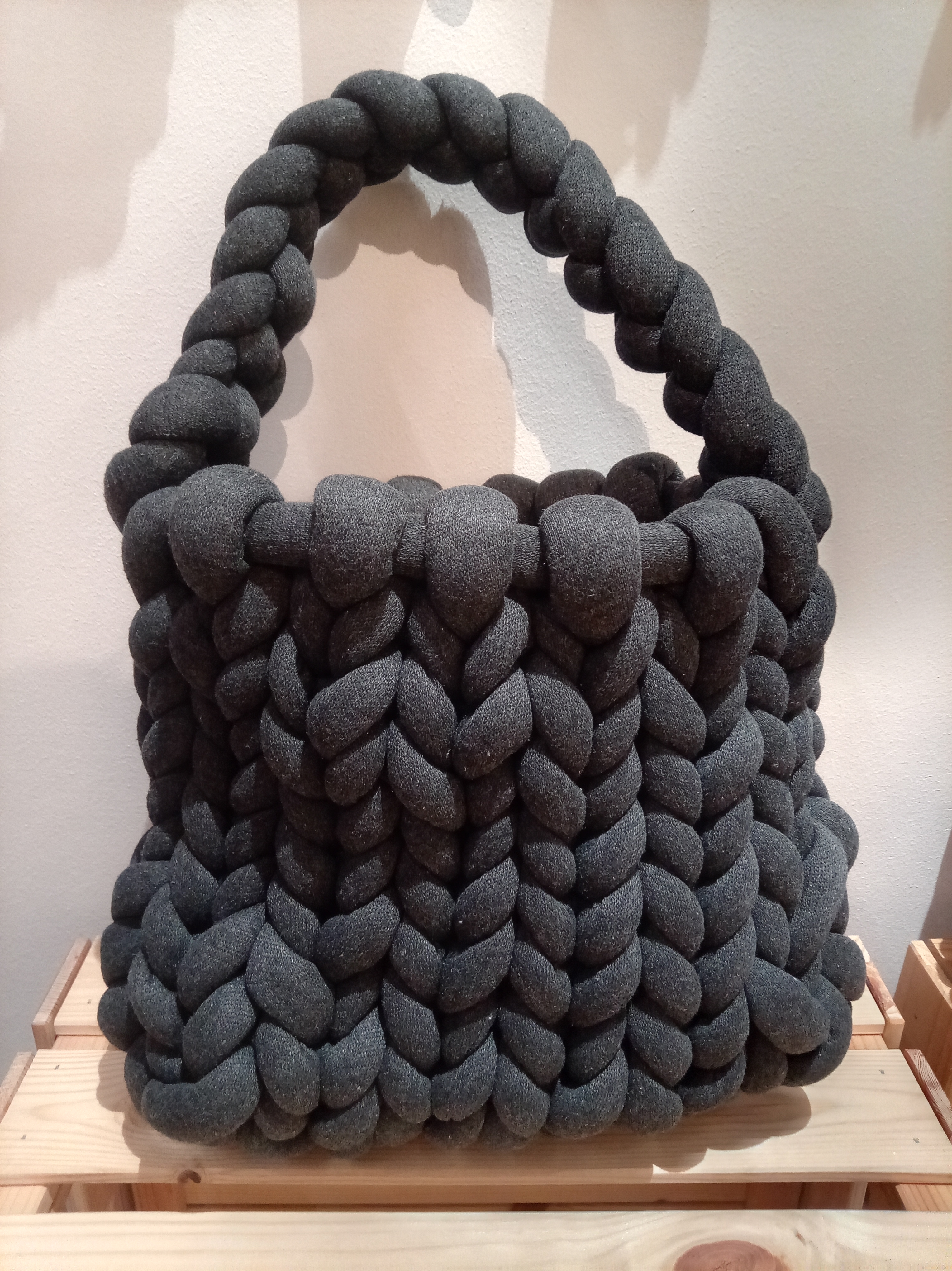 BLACK Handmade Chunky Bag