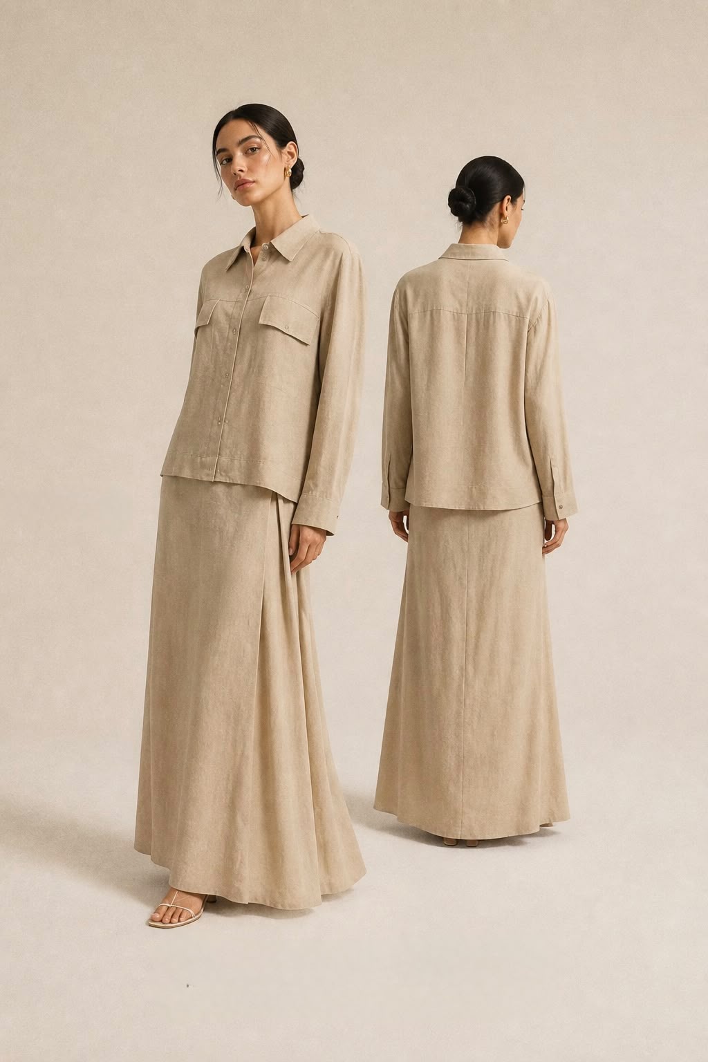 The Dune Linen Set - Beige Color