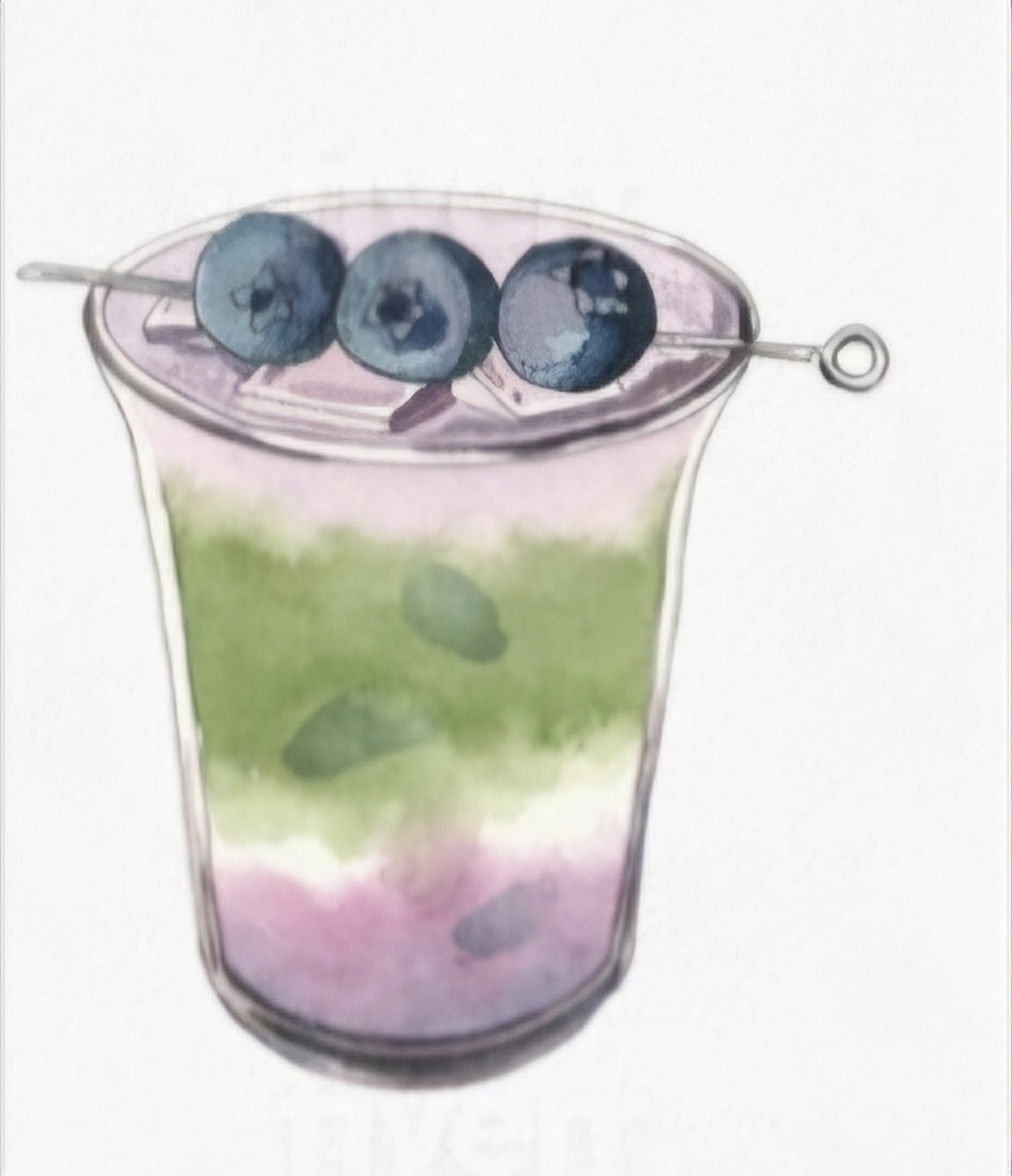 1L Blueberry Matcha Latte