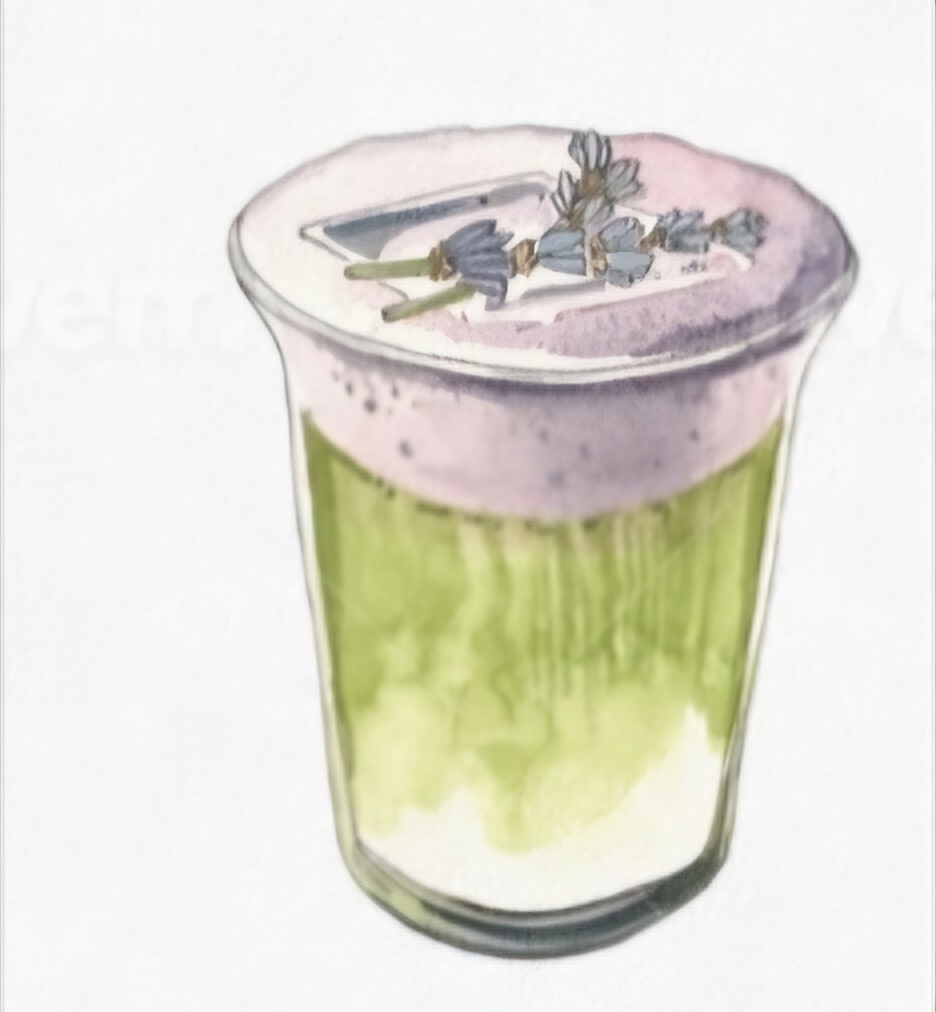 1L lavender matcha latte