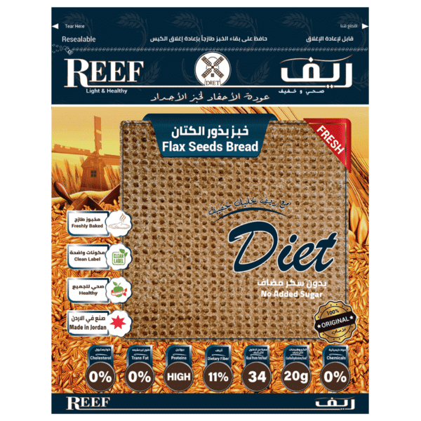 خبز بذور الكتان ريف بريد 6قطع