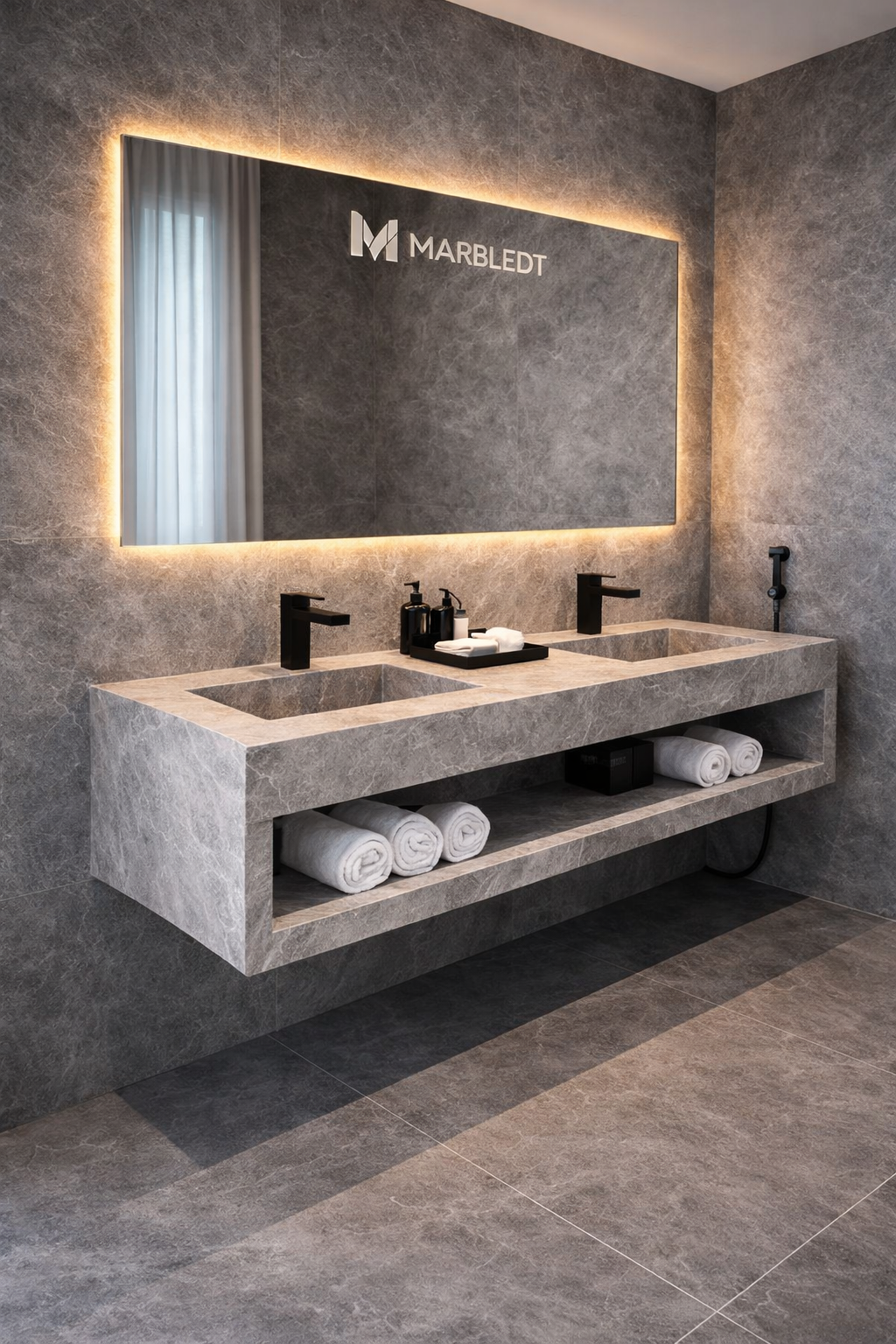 مغسلة رخام بتصميم عصري فاخر