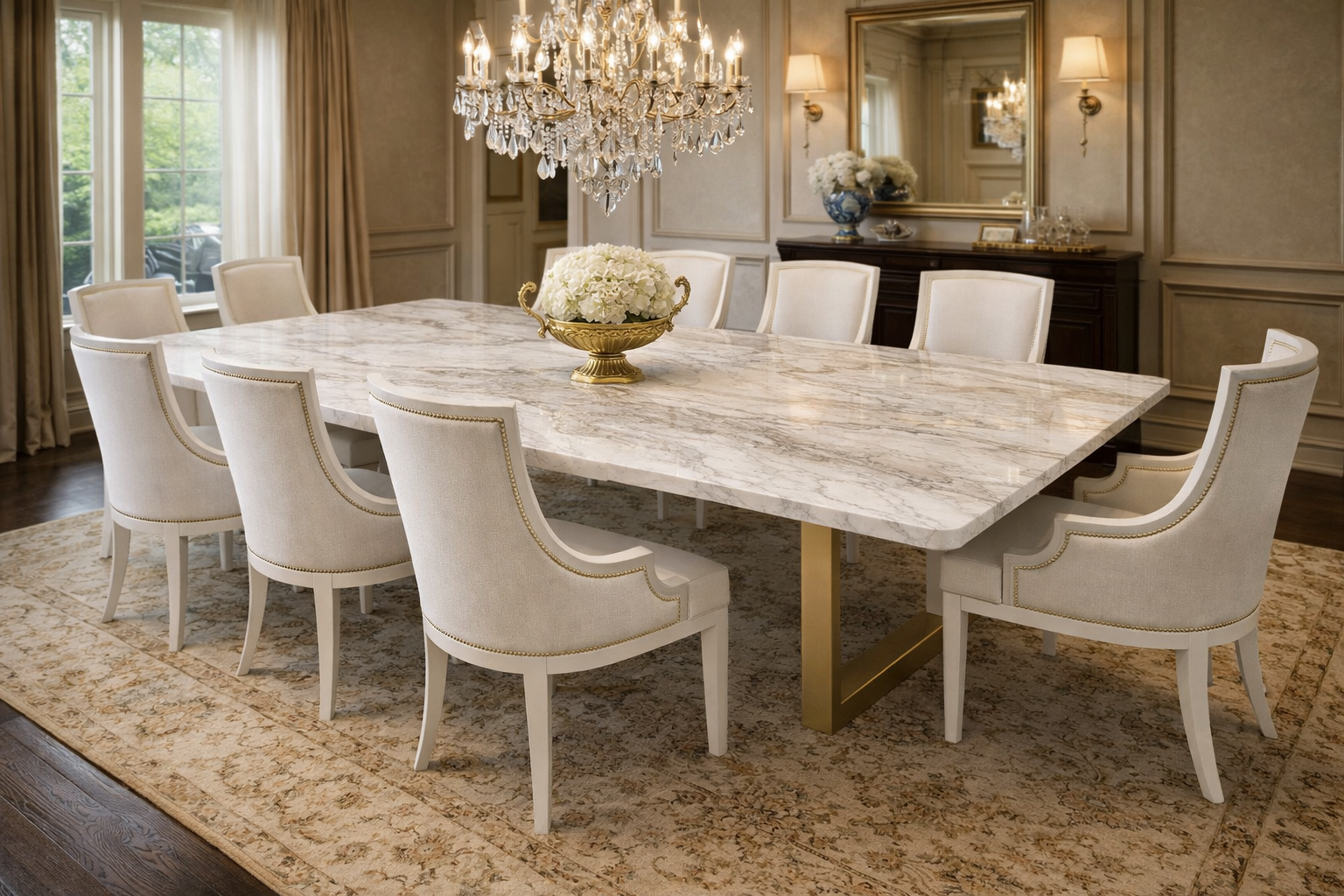 طاولة طعام من رخام فاخر