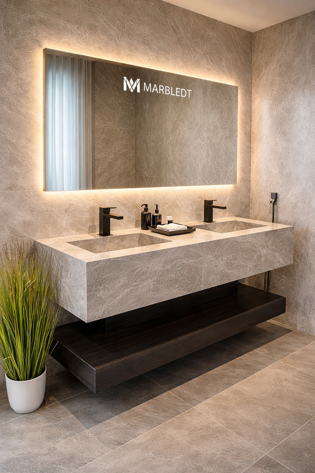 مغسلة رخام بتصميم عصري فاخر