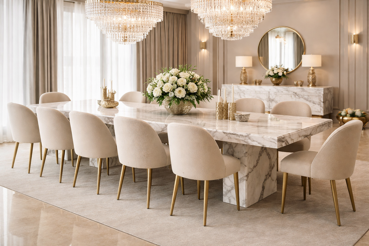 طاولة طعام فاخرة عصرية