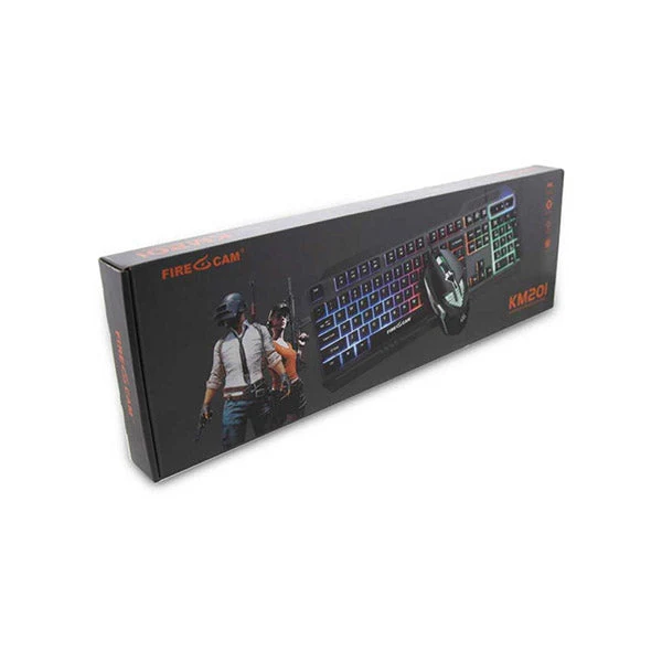 FIRECAM Gaming BACKLIT USB Keyboard & Mouse Combo KM201 - Black