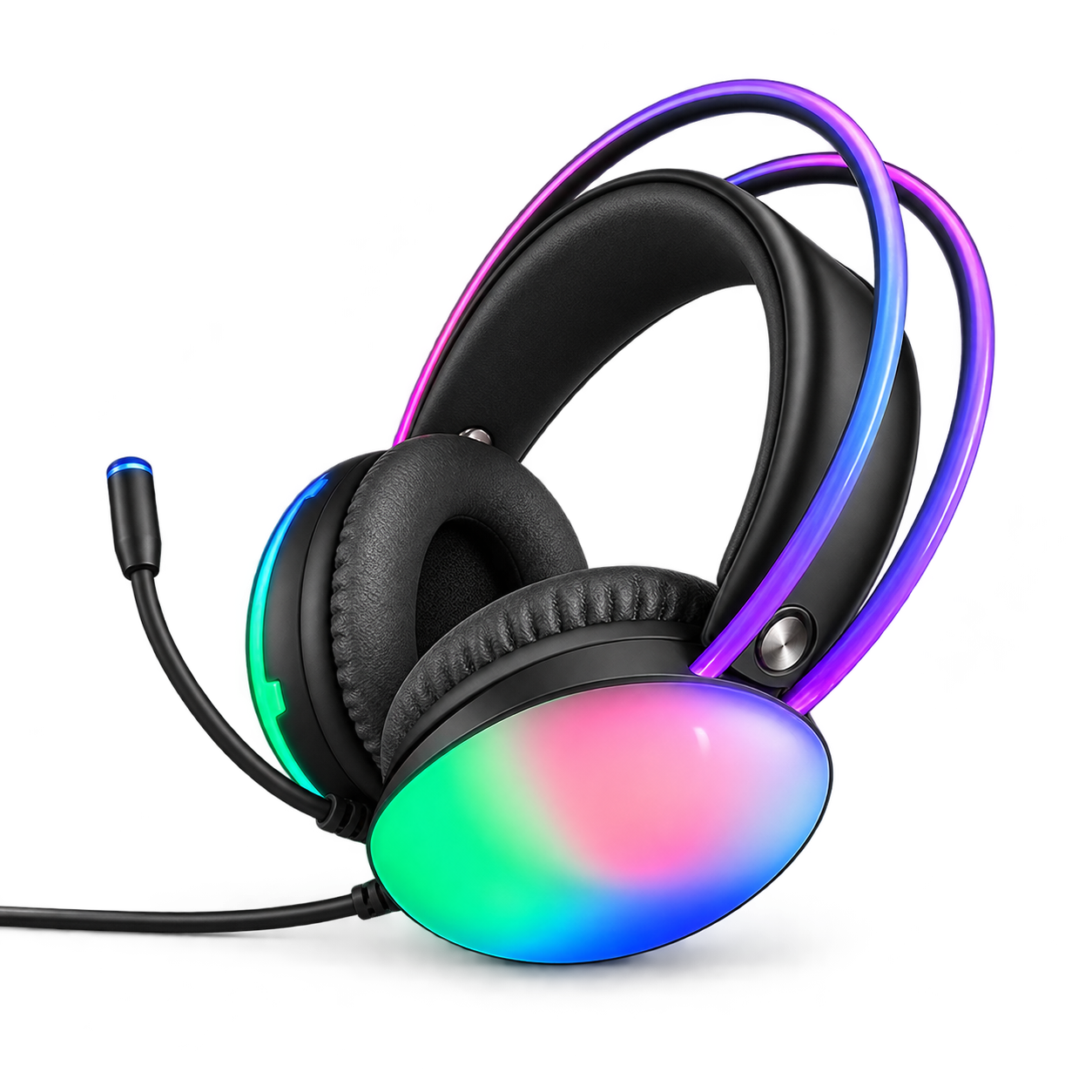سماعة ألعاب USB RGB محيطية