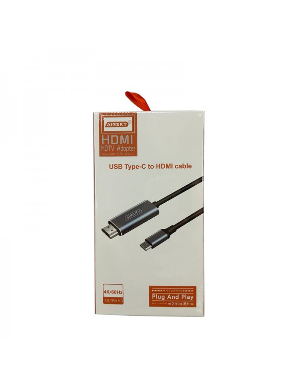 كيبل Airsky Type C to HDMI 4K 2M Cable