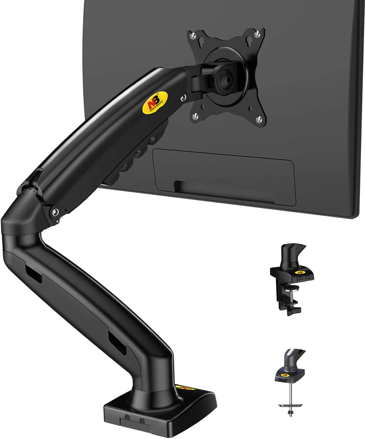NORTH BAYOU NB F80 MONITOR ARM GAS-STRUT FLEXI FULL MOTION DESK MOUNT