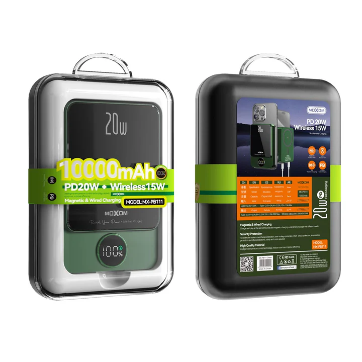 Moxom 10000mAh 20W Magnetic Wireless Power Bank