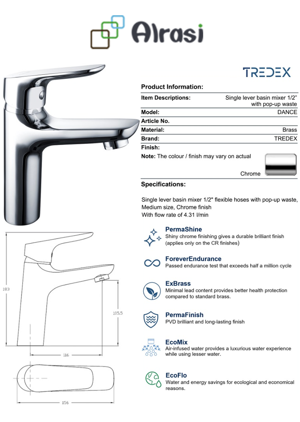 As per  product information