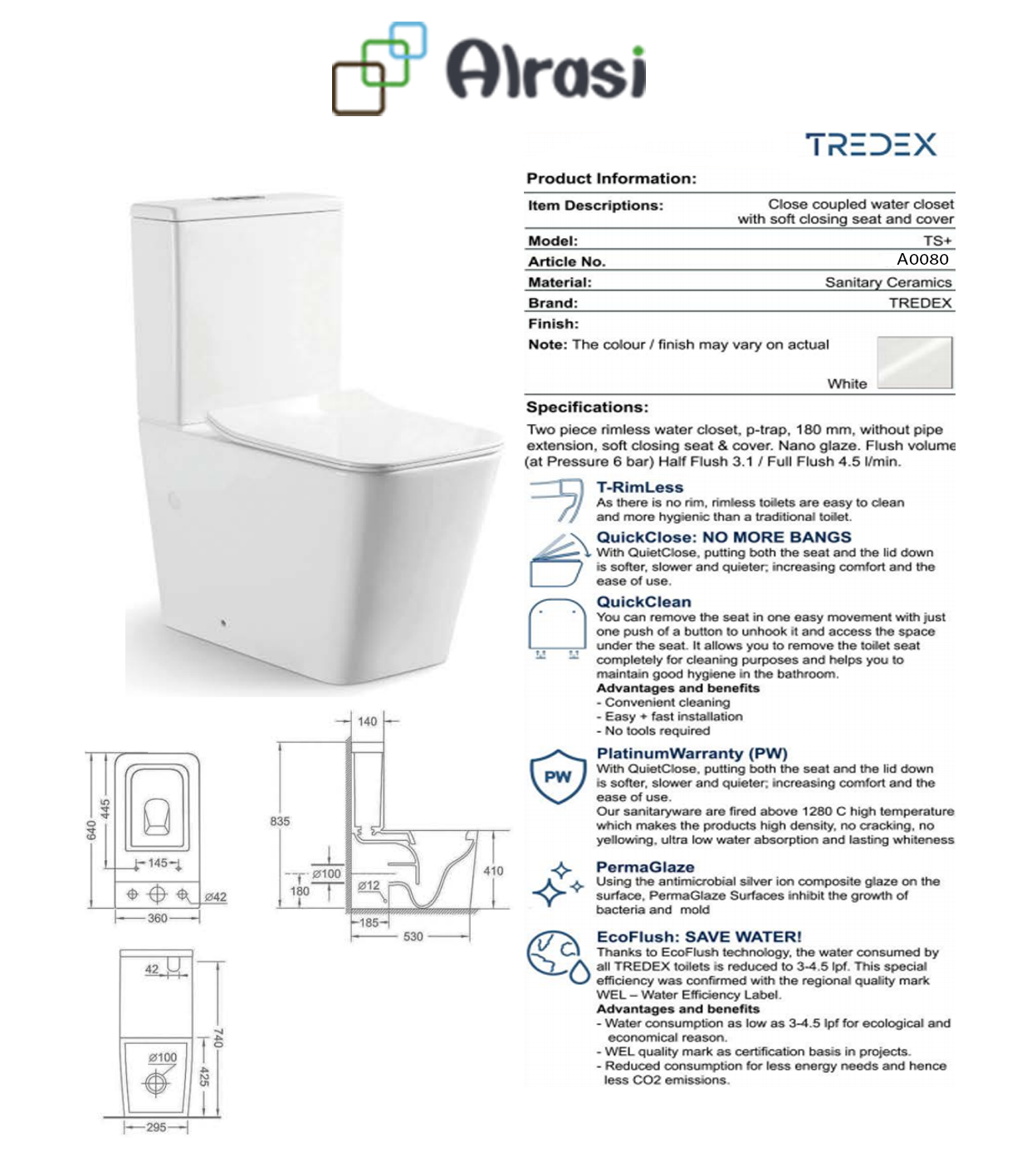 As per product information