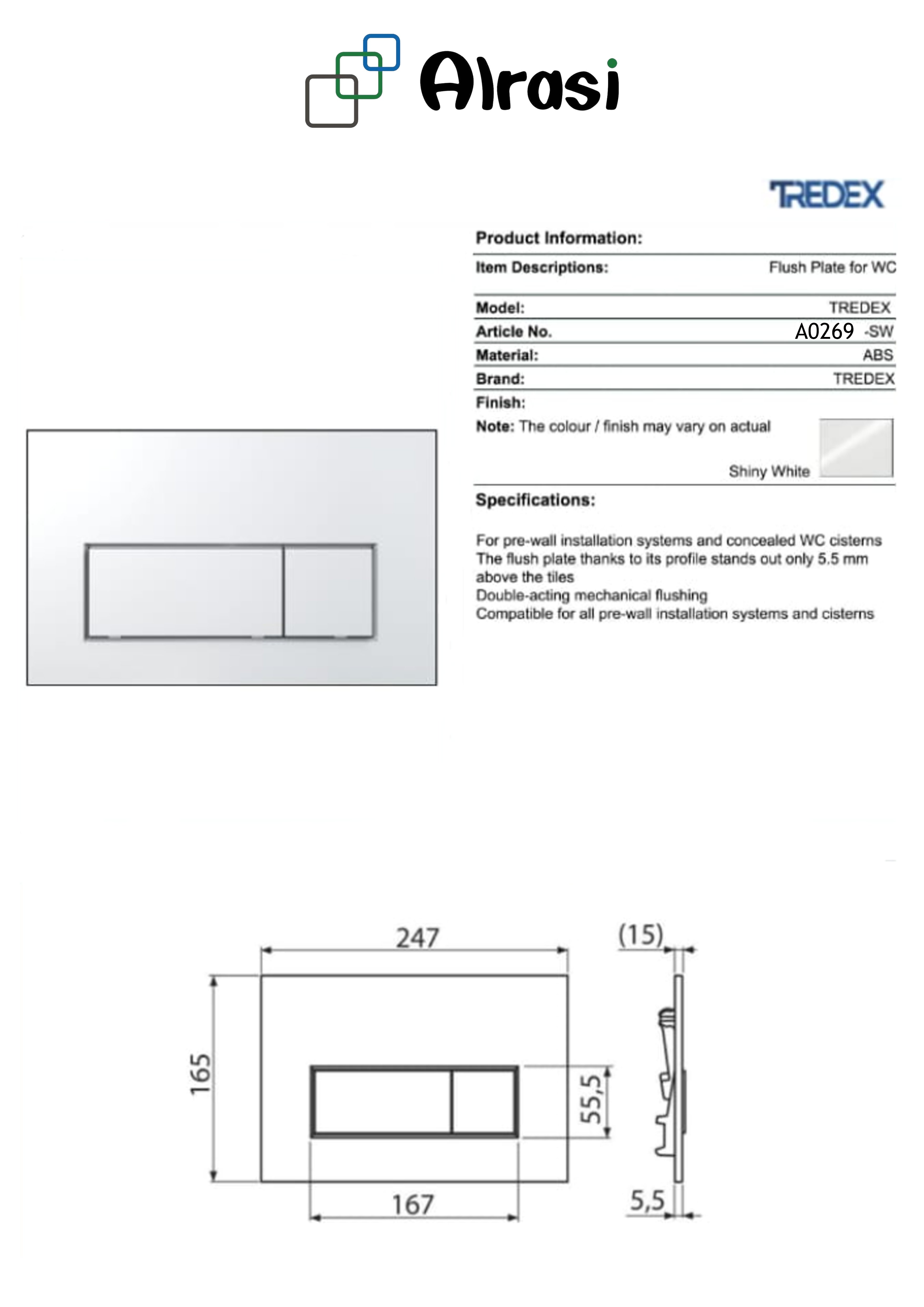 A0269 SW  As per product information