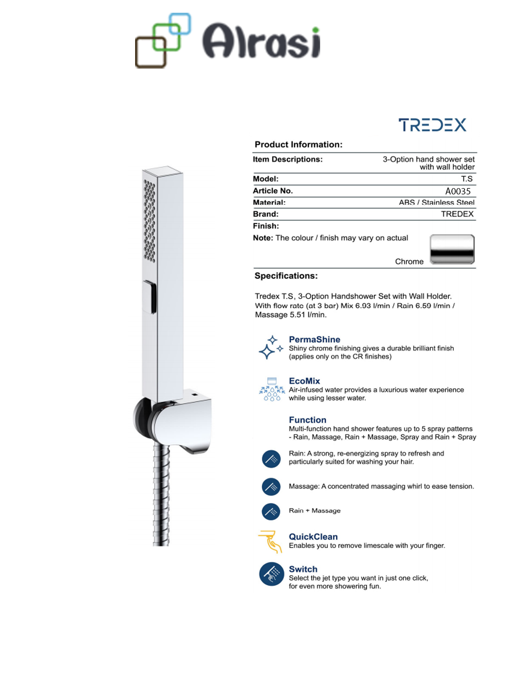 As per product information