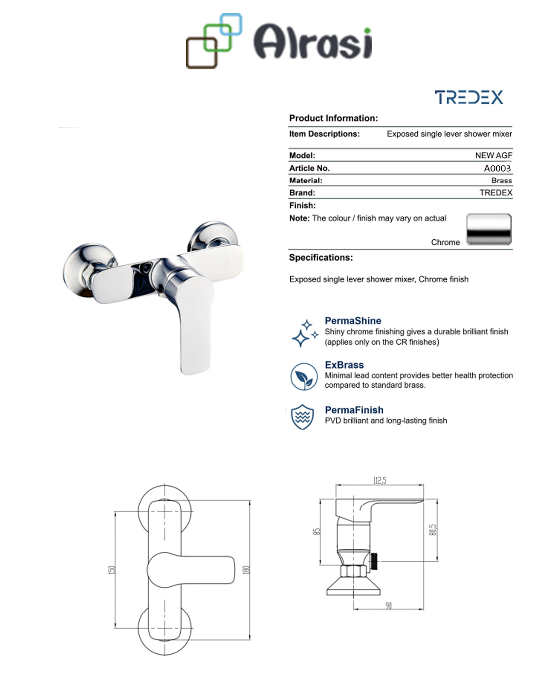 As per product information