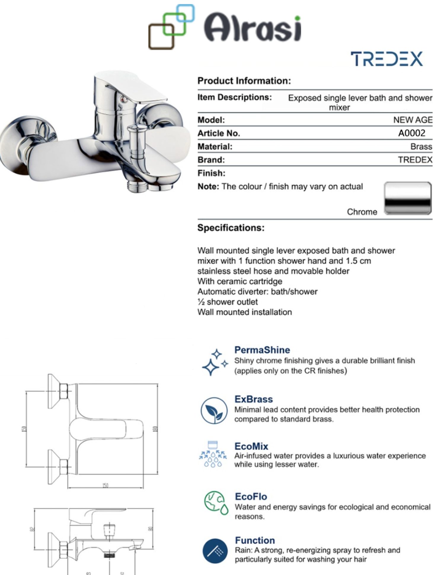 As per product information