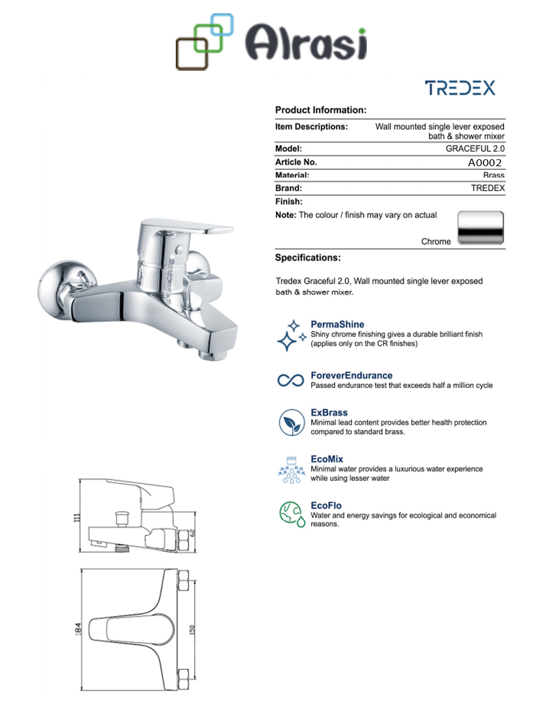 As per product information