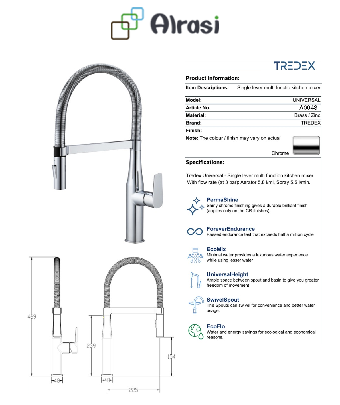 As per product information