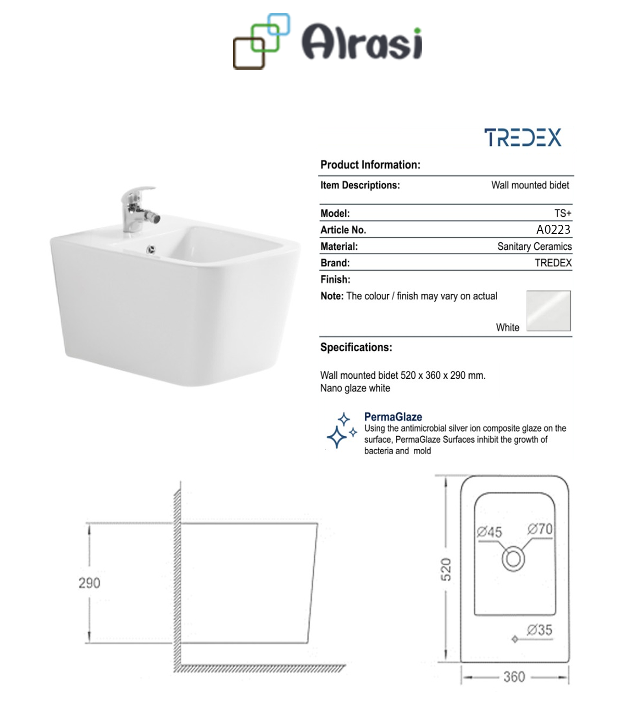 As per product information
