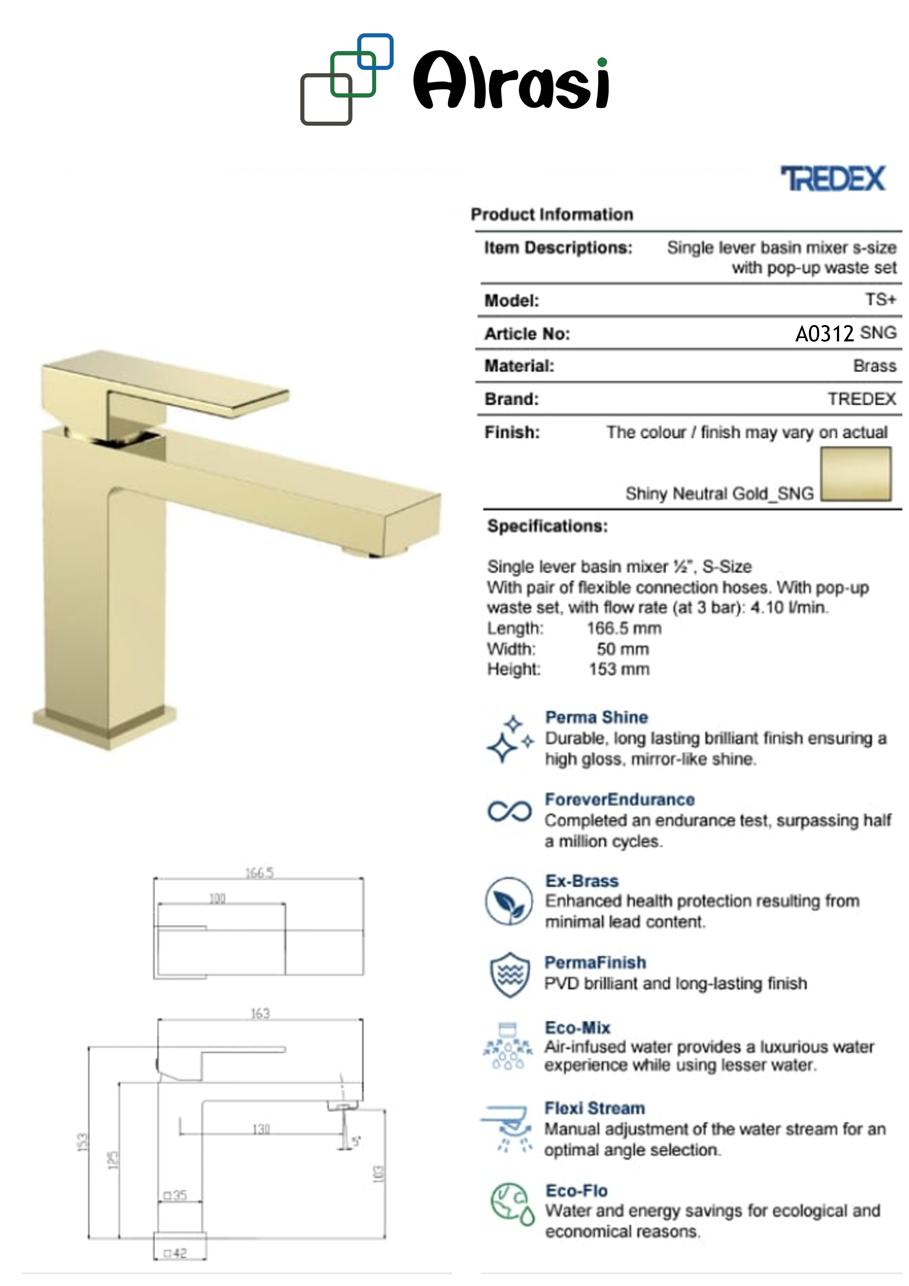 A0312 SNG As per product information