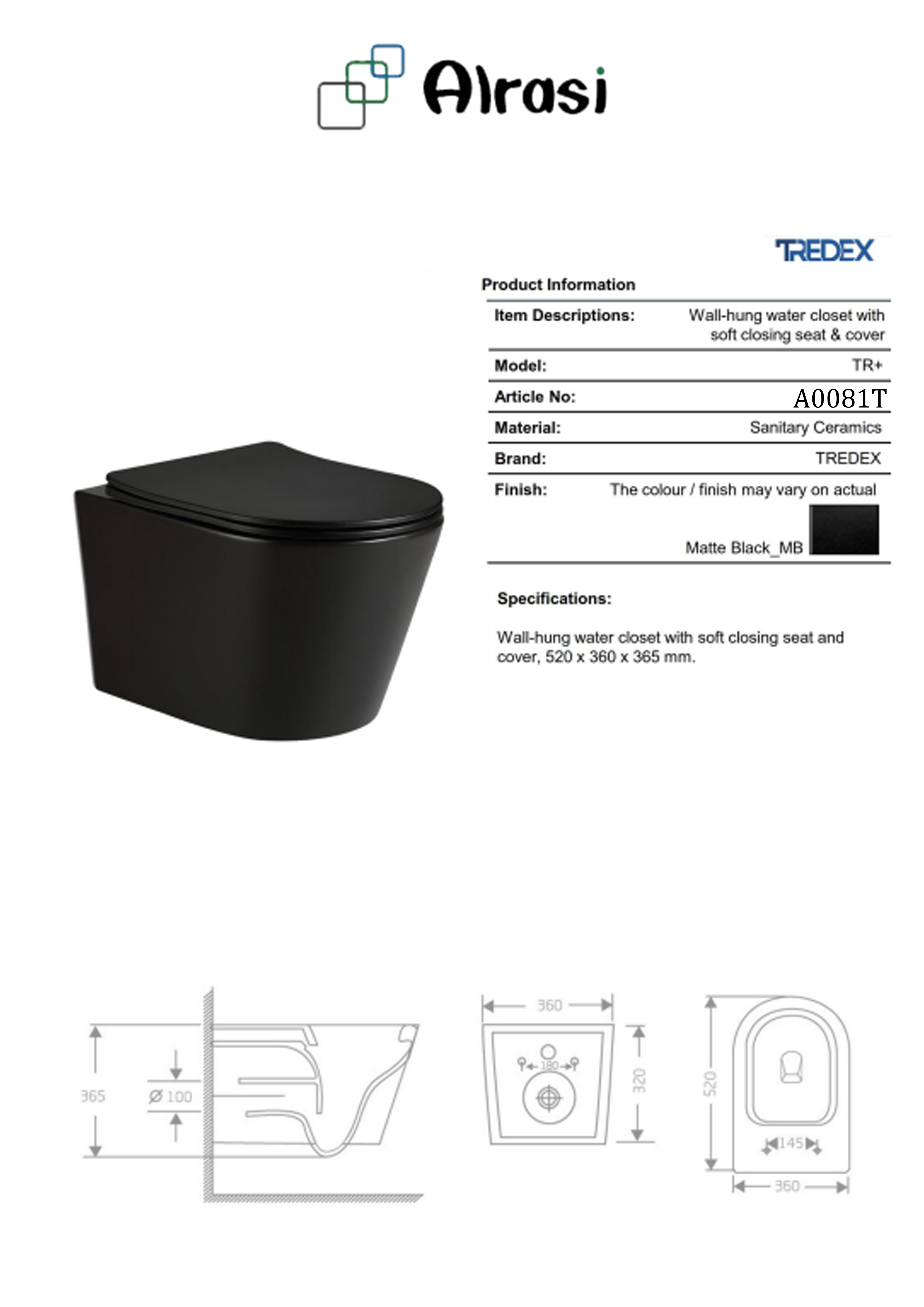A0081 T  As per product information