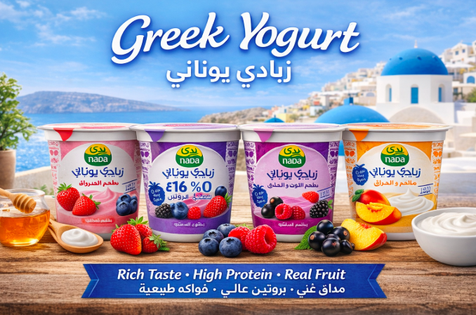 زبادي يوناني من الندى طبيعي 100‎%‎
