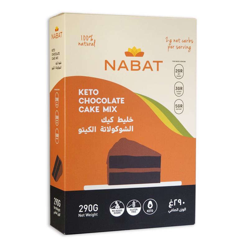 خليط كيك الشوكولاته كيتو خالي من الجلوتين من Nabat Organic. 290g