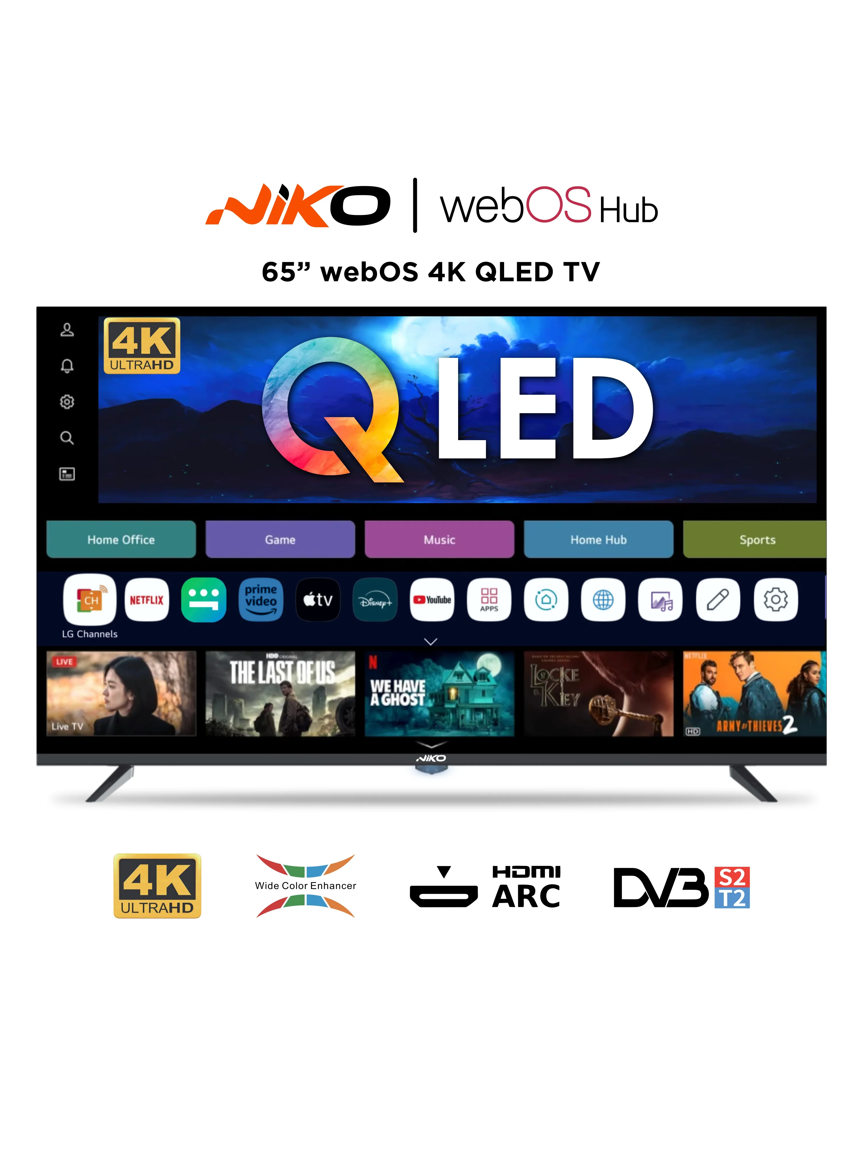تلفزيون نيكو الذكي 65 بوصة بدقة 4K QLEDنظام webOS LG