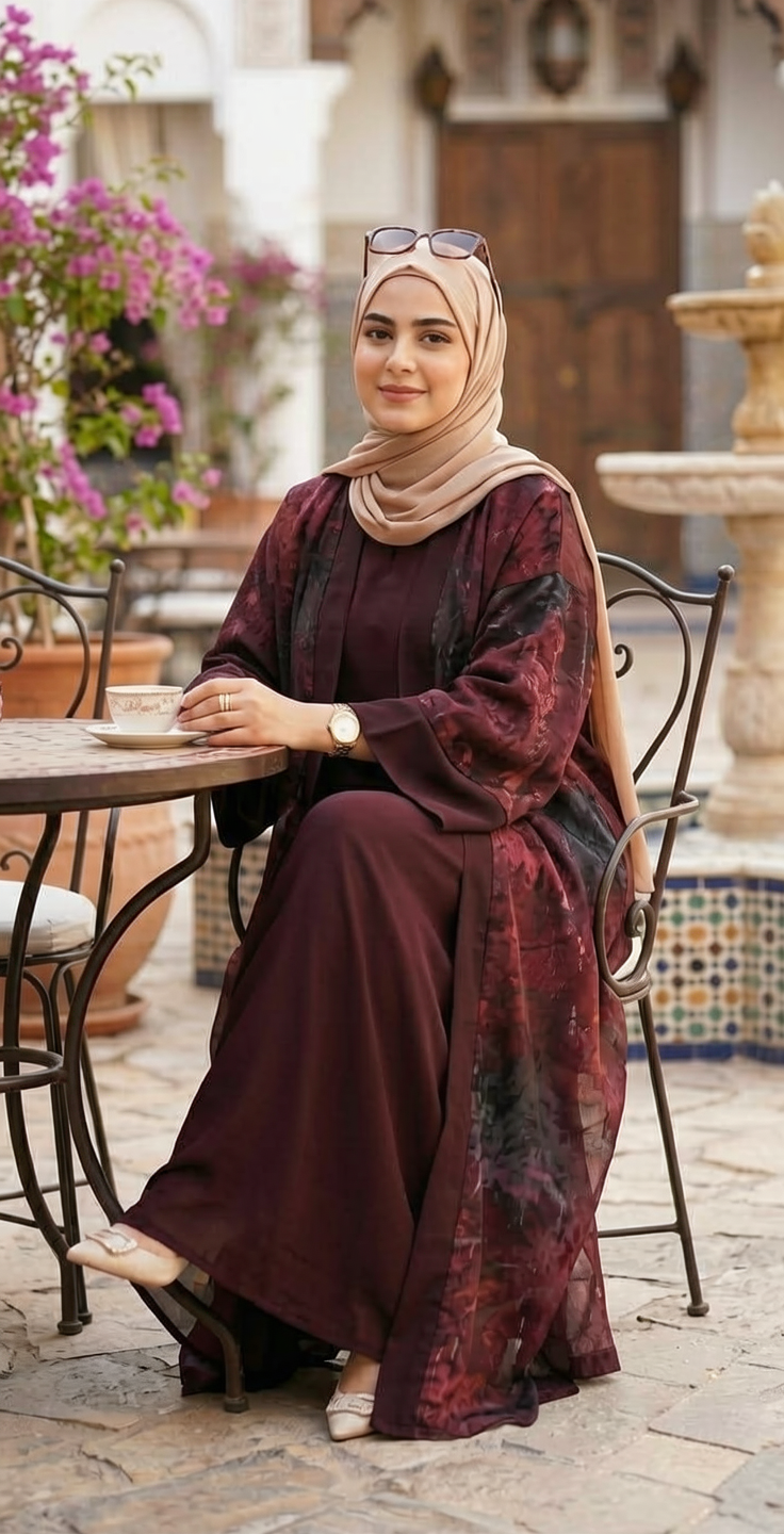 عباية من قطعتين ملابس نسائية