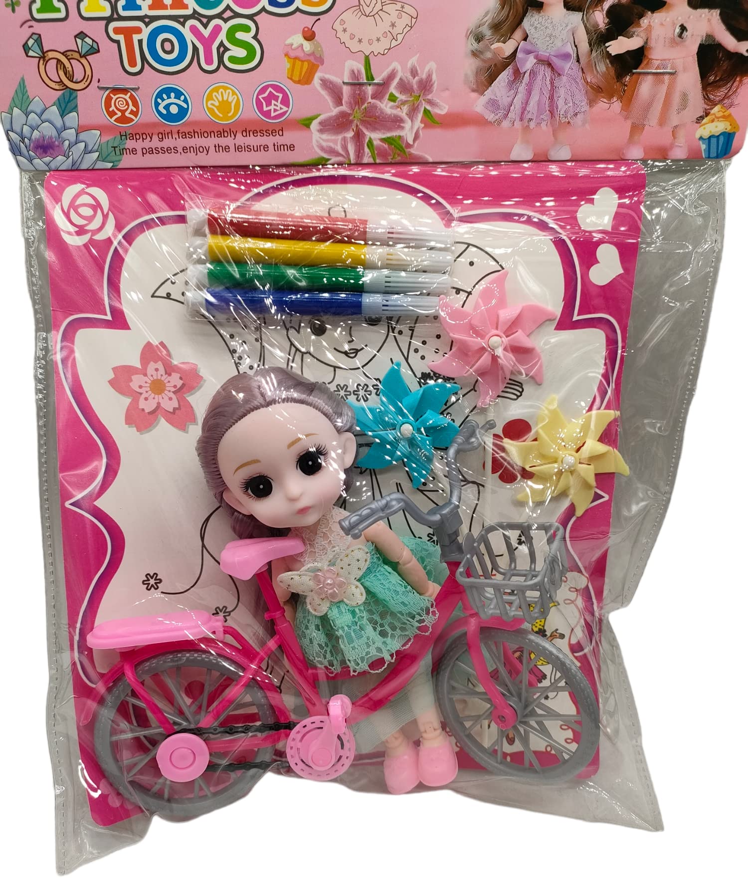 دمية اطفال دراجة و تلوين