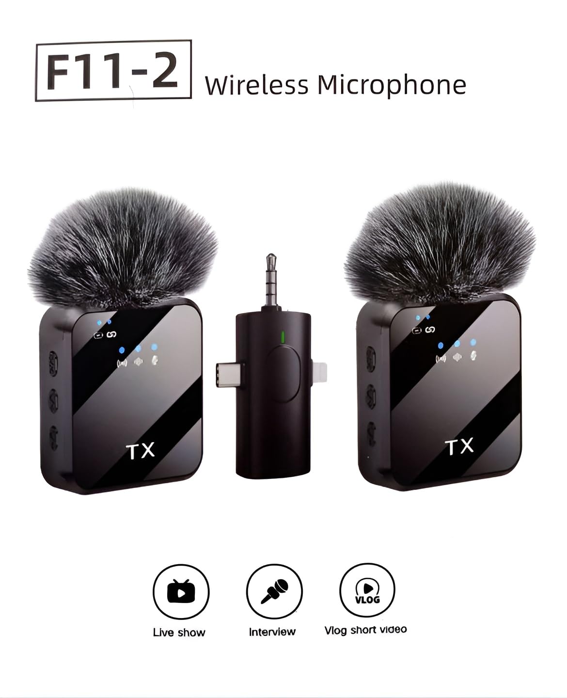 مايكروفون اللاسلكي F11-2 Wireless Microphone