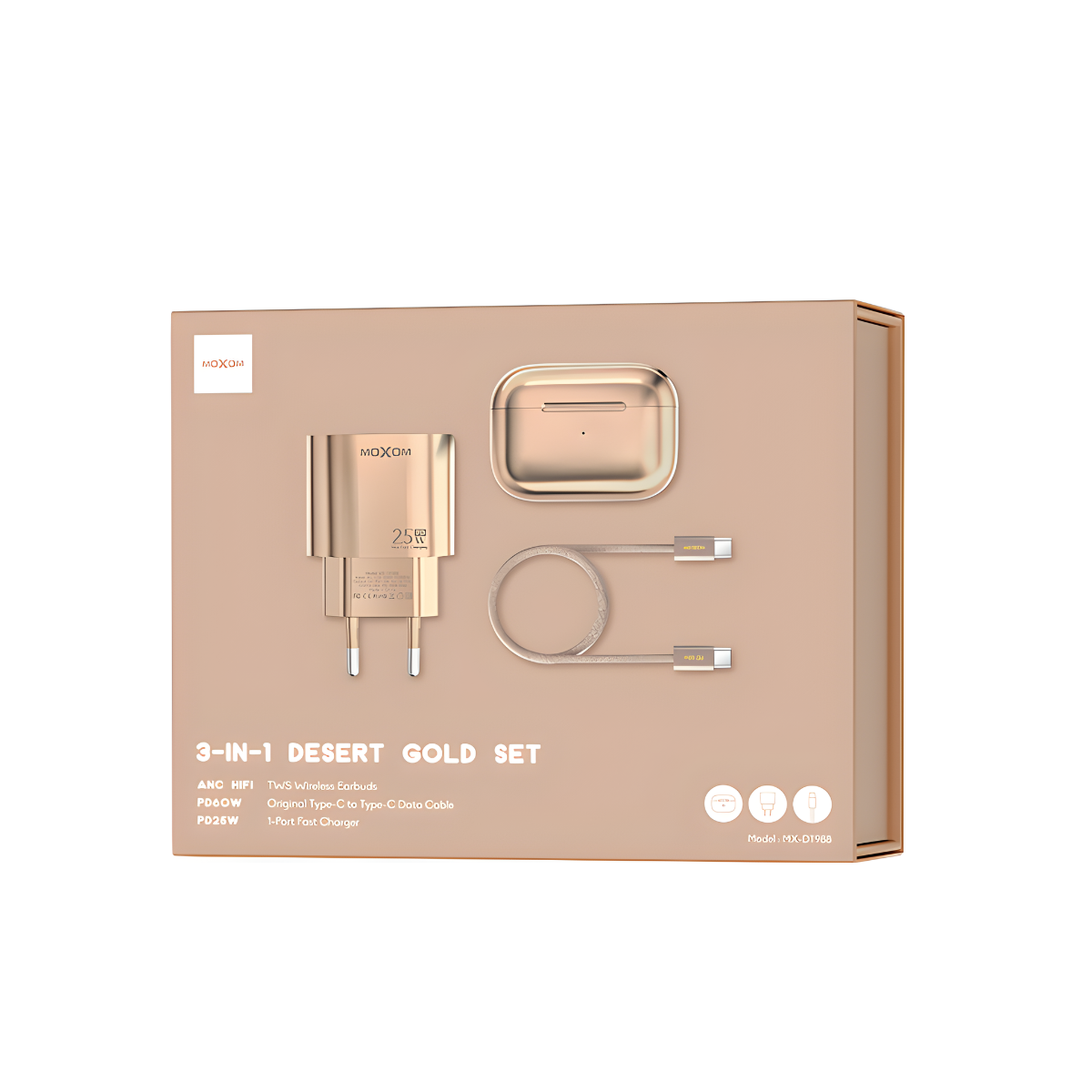 مجموعة الهدية MOXOM MX-DT988 Desert Gold 3-in-1 Set